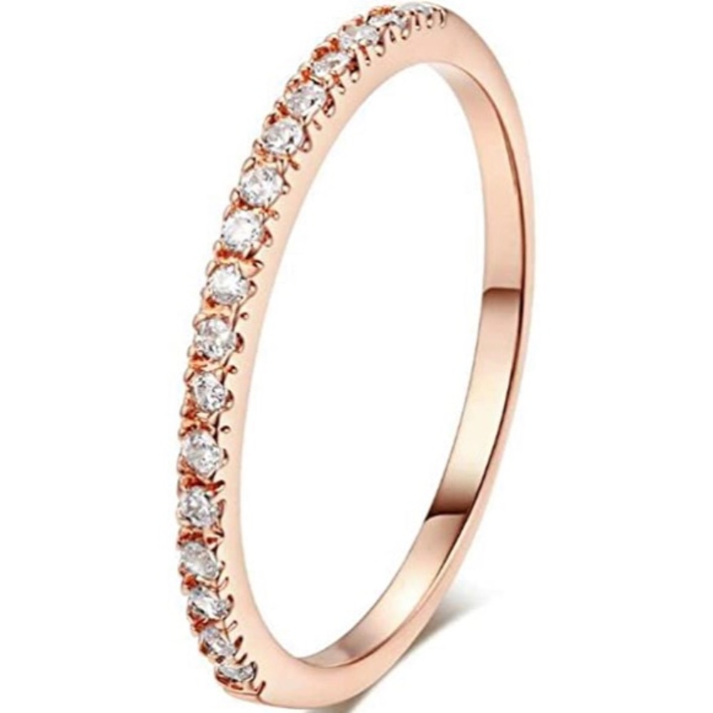 Rose Gold Plated Ring Sizes in Description